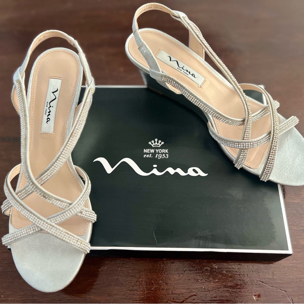 Nina Women's Silver Strappy Sandals